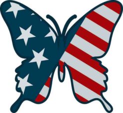 American Flag Butterfly Sticker