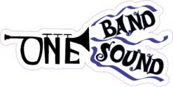 Blue Trumpet One Band One Sound Sticker