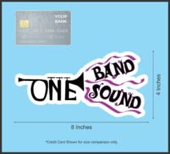 8in x 4in Purple Trumpet One Band One Sound Sticker