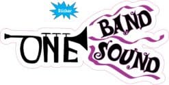 8in x 4in Purple Trumpet One Band One Sound Sticker