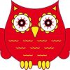 Red and Yellow Owl Sticker