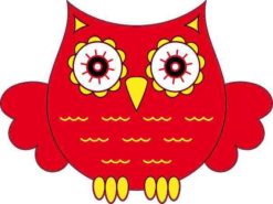 Red and Yellow Owl Sticker
