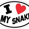 Oval I Love My Snake Sticker