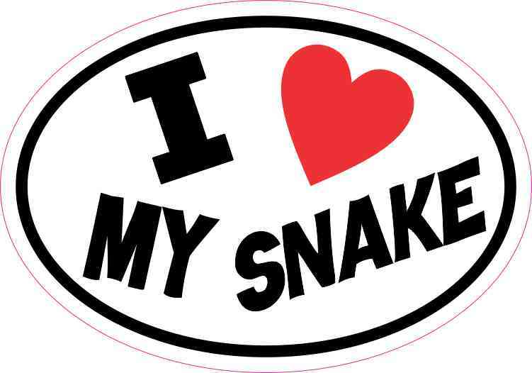 Oval I Love My Snake Sticker