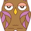 Brown and Purple Owl Sticker
