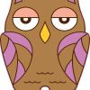 Brown and Purple Owl Sticker