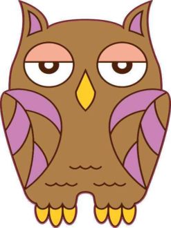 Brown and Purple Owl Sticker