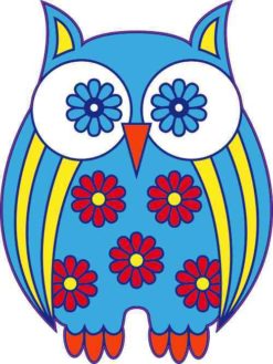 Multicolored Flower Owl Sticker