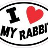 Oval I Love My Rabbit Sticker