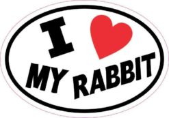 Oval I Love My Rabbit Sticker