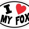 Oval I Love My Fox Sticker