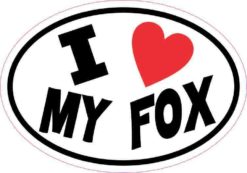 Oval I Love My Fox Sticker