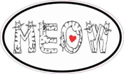 Oval Cats Meow Sticker