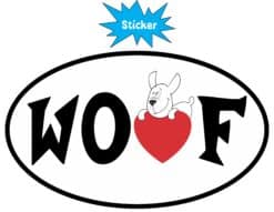 5in x 3in Oval Woof Sticker Dog Cup Tumbler Decal Car Window Bumper Decal