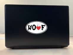 5in x 3in Oval Woof Sticker Dog Cup Tumbler Decal Car Window Bumper Decal