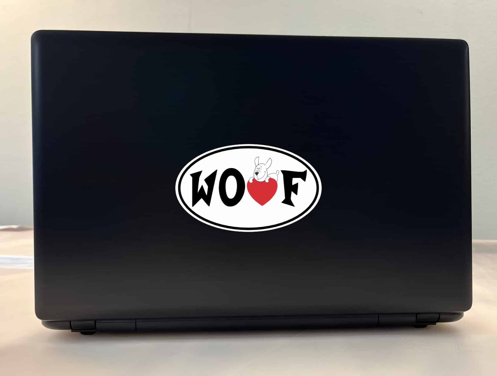 5in x 3in Oval Woof Sticker Dog Cup Tumbler Decal Car Window Bumper Decal