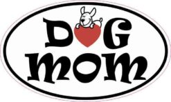 Oval Dog Mom Sticker