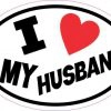 Oval I Love My Husband Sticker