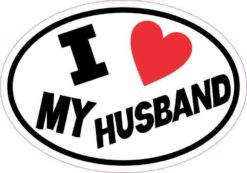 Oval I Love My Husband Sticker