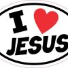 Oval I Love Jesus Sticker