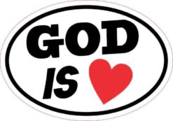 Oval God Is Love Sticker