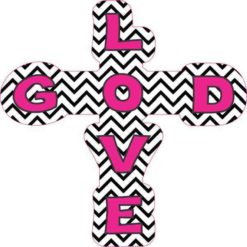 Chevron God Love Cross Sticker