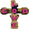 Camo God Love Cross Sticker