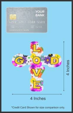 4in x 4in Floral God Love Cross Sticker Christian Car Window Bumper Decal