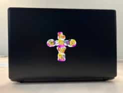 4in x 4in Floral God Love Cross Sticker Christian Car Window Bumper Decal