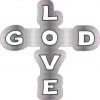 Gray God Love Cross Sticker