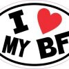 Oval I Love My BF Sticker