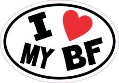 Oval I Love My BF Sticker