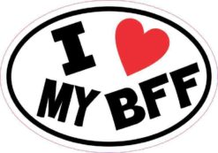 Oval I Love My BFF Sticker