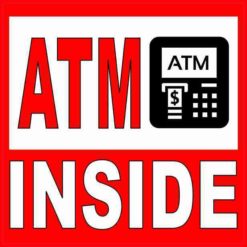 Picture Red and White ATM Inside Sticker
