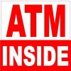 Red and White ATM Inside Sticker