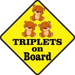 Two Girls One Boy Triplets on Board Sticker