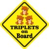 Girl Triplets Twins on Board Magnet