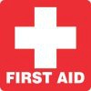 Red First Aid Sticker