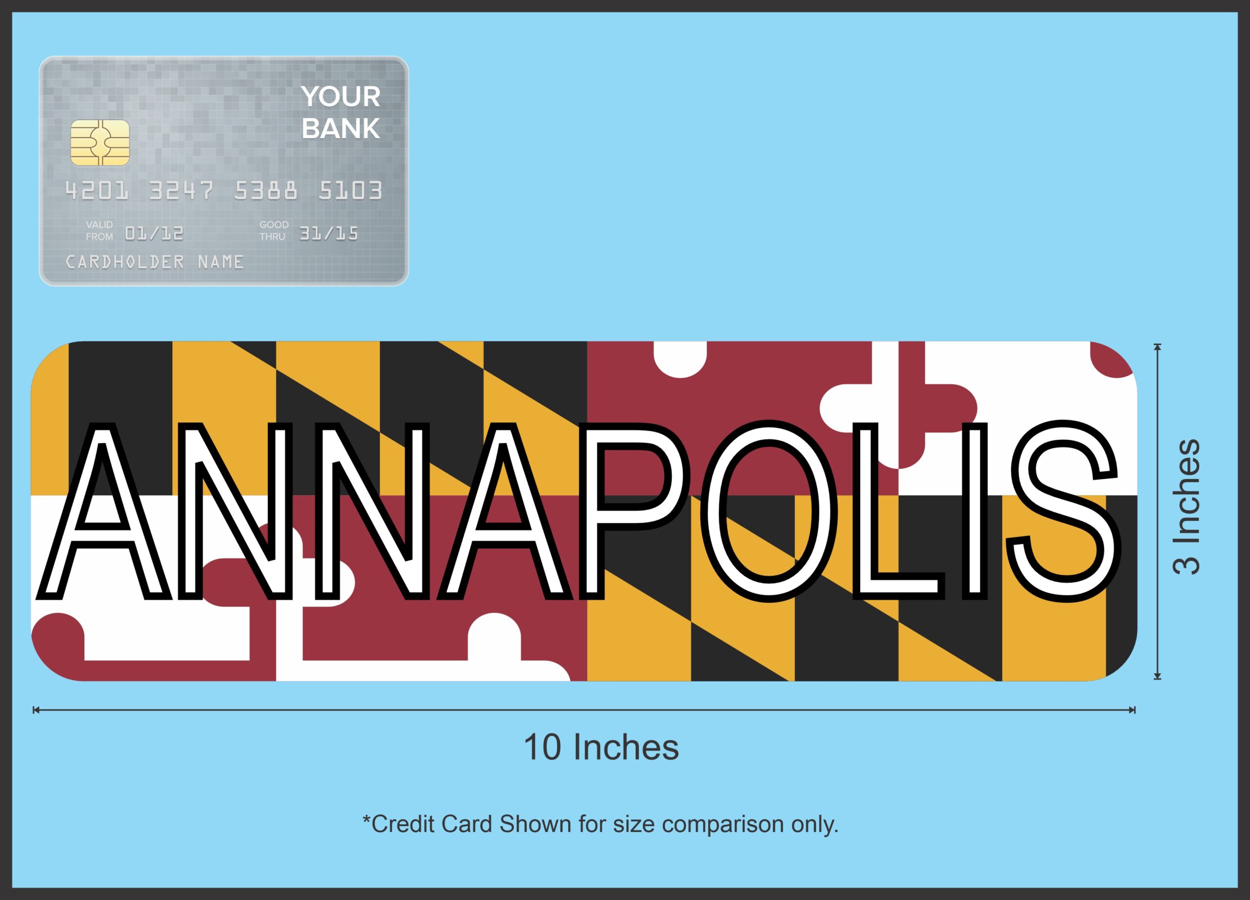 10in x 3in Annapolis Maryland Magnet Vinyl State Flag Car Bumper Magnets