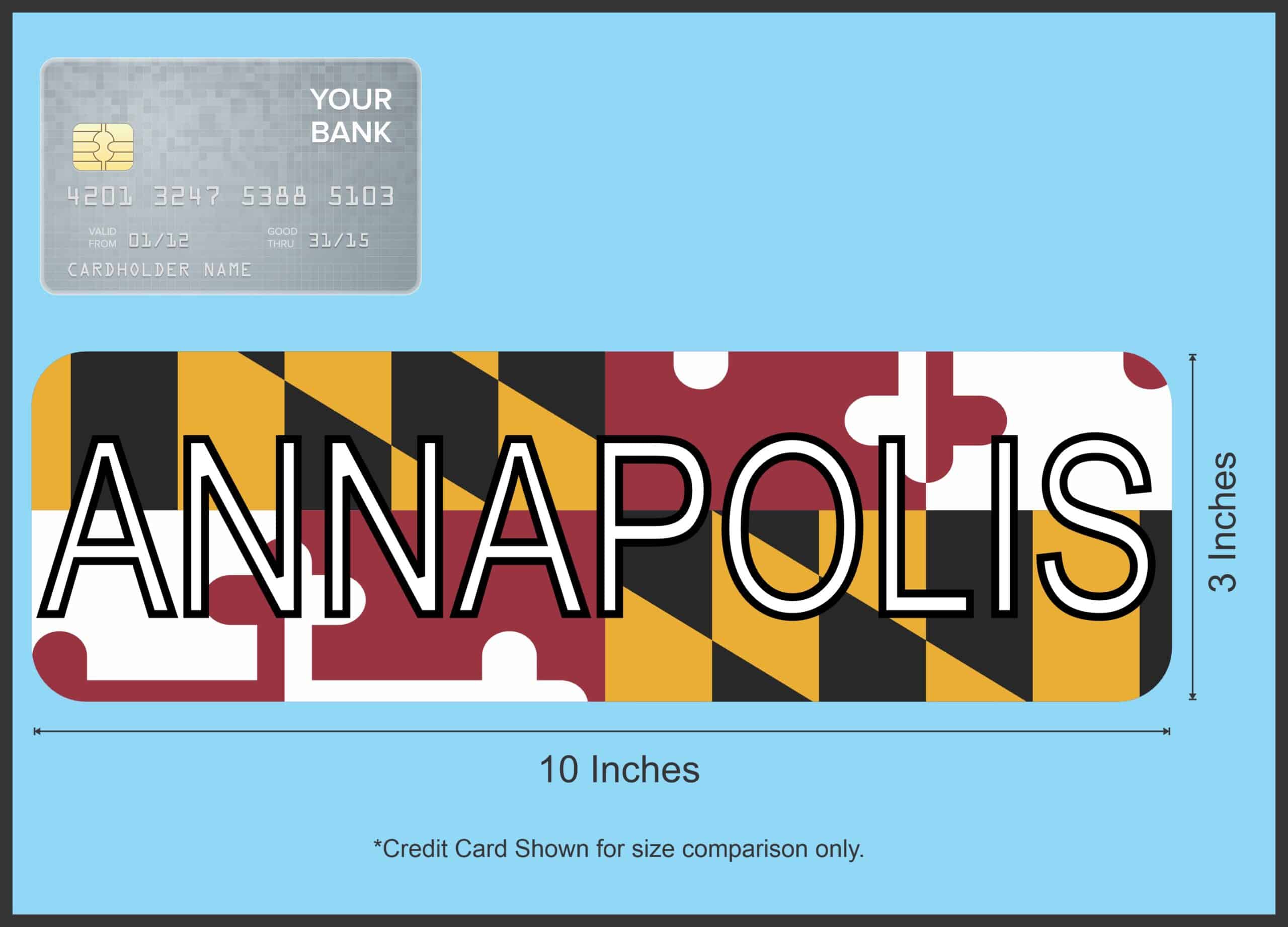 10in x 3in Annapolis Maryland Bumper Sticker Vinyl Flag Decal Stickers