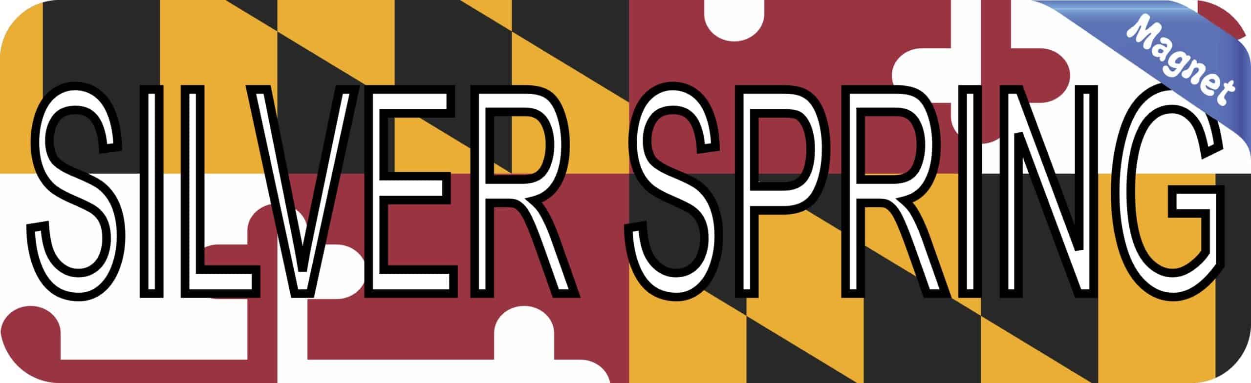 10in x 3in Silver Spring Maryland Magnet Vinyl State Flag Bumper Magnets
