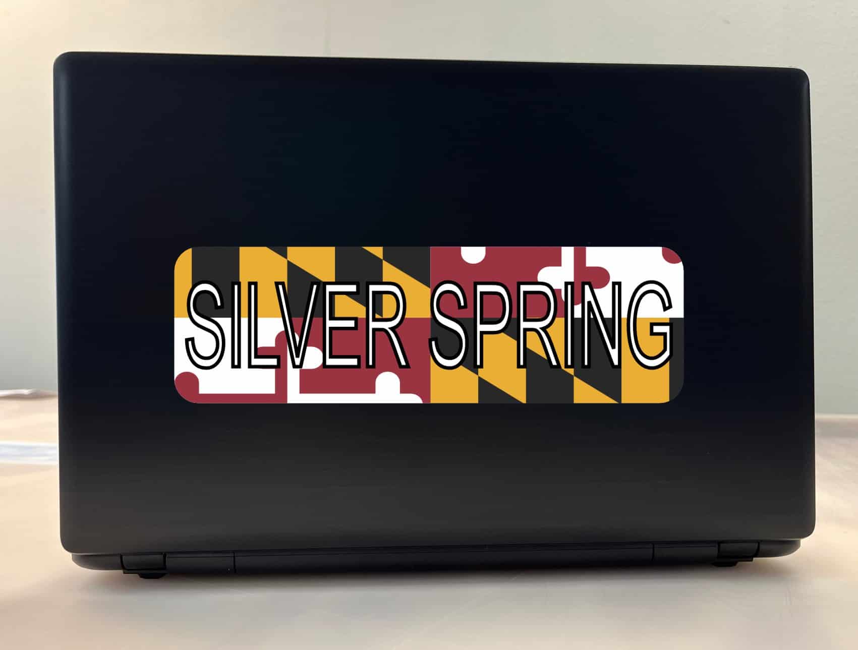 10in x 3in Silver Spring Maryland Bumper Sticker Vinyl State Flag Stickers