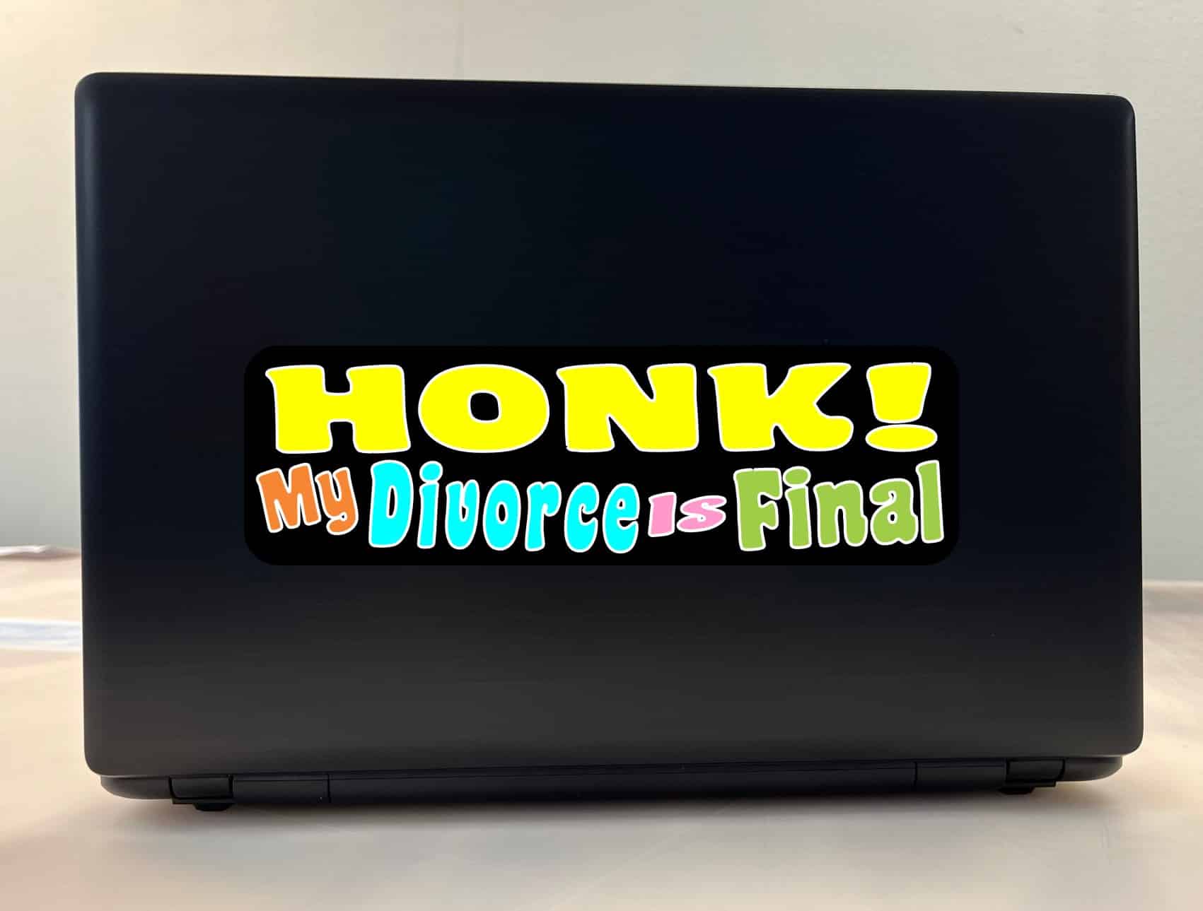 10in x 3in Honk! My Divorce Is Final Bumper Sticker Funny Vehicl
