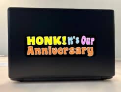10in x 3in Honk! Its Our Anniversary Bumper Sticker