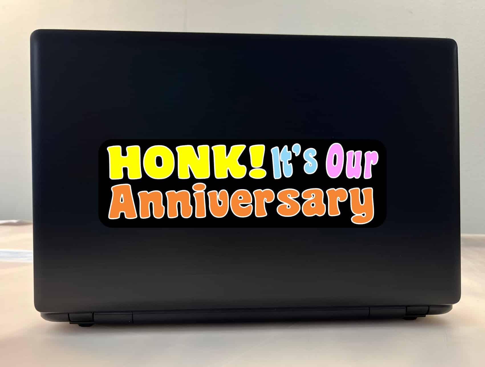 10in x 3in Honk! Its Our Anniversary Bumper Sticker