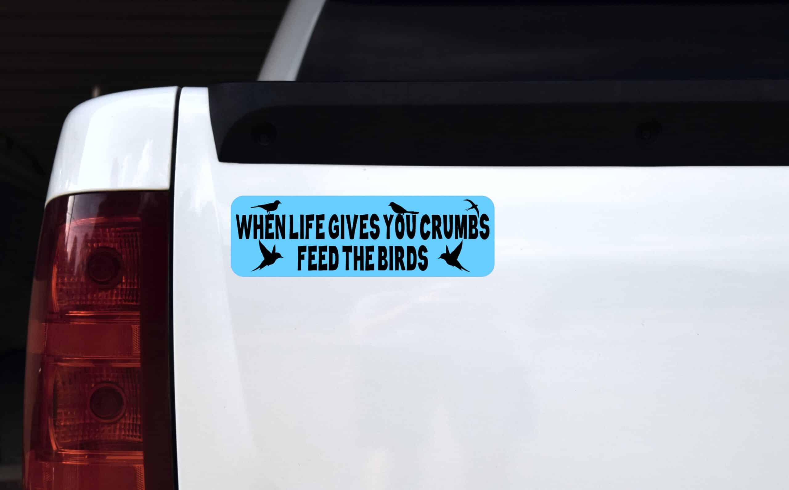 10in x 3in When Life Gives You Crumbs Feed the Birds Magnet Bumper Magnets