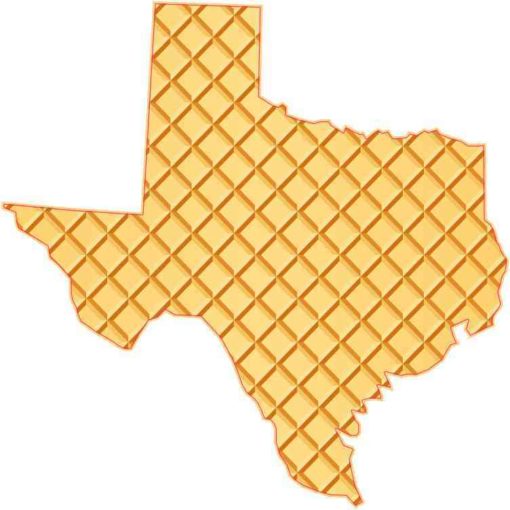 Die Cut Waffle Texas Sticker