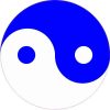 Blue and White Yin Yang Sticker