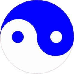 Blue and White Yin Yang Sticker