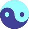 Light Blue and Dark Blue Yin Yang Sticker